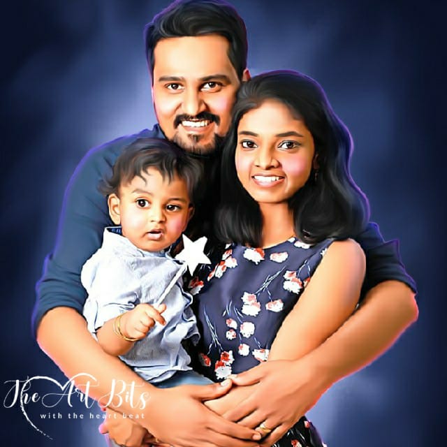 FAMILY DIGITAL OIL PAINTING